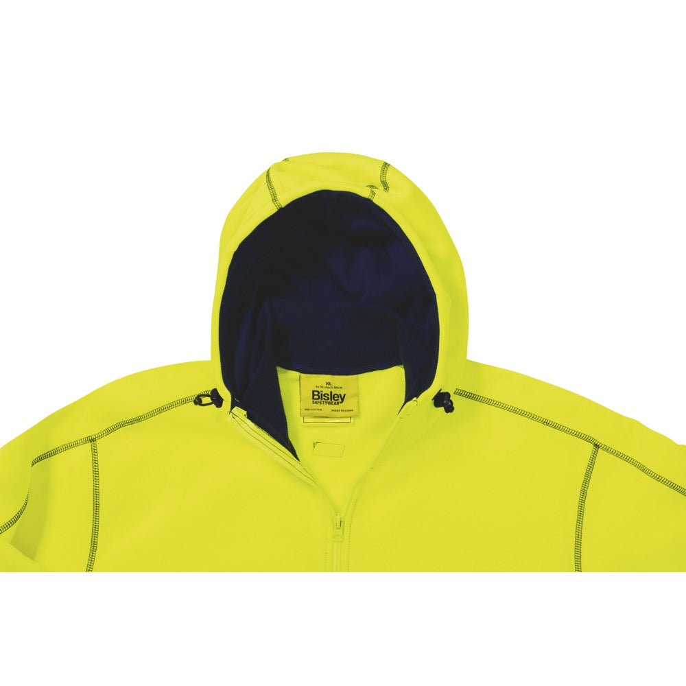 Bisley - Hi Vis Zip Front Fleece Hoodie_Yellow/Navy - BK6819