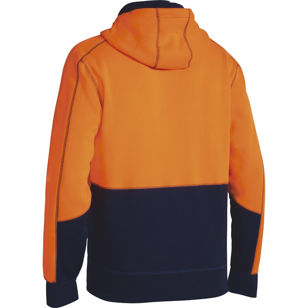 Bisley - Hi Vis Zip Front Fleece Hoodie_Orange/Navy - BK6819
