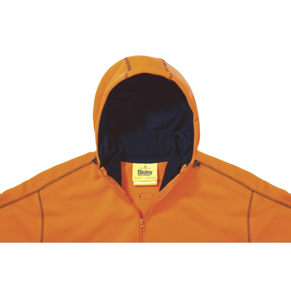 Bisley - Hi Vis Zip Front Fleece Hoodie_Orange/Navy - BK6819