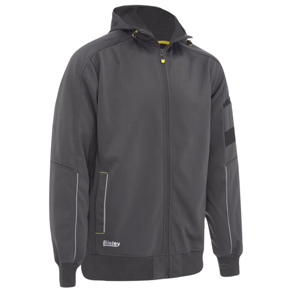 Bisley - Work Fleece Zip-Front Hoodie with Sherpa Lining_Charcoal - BK6925