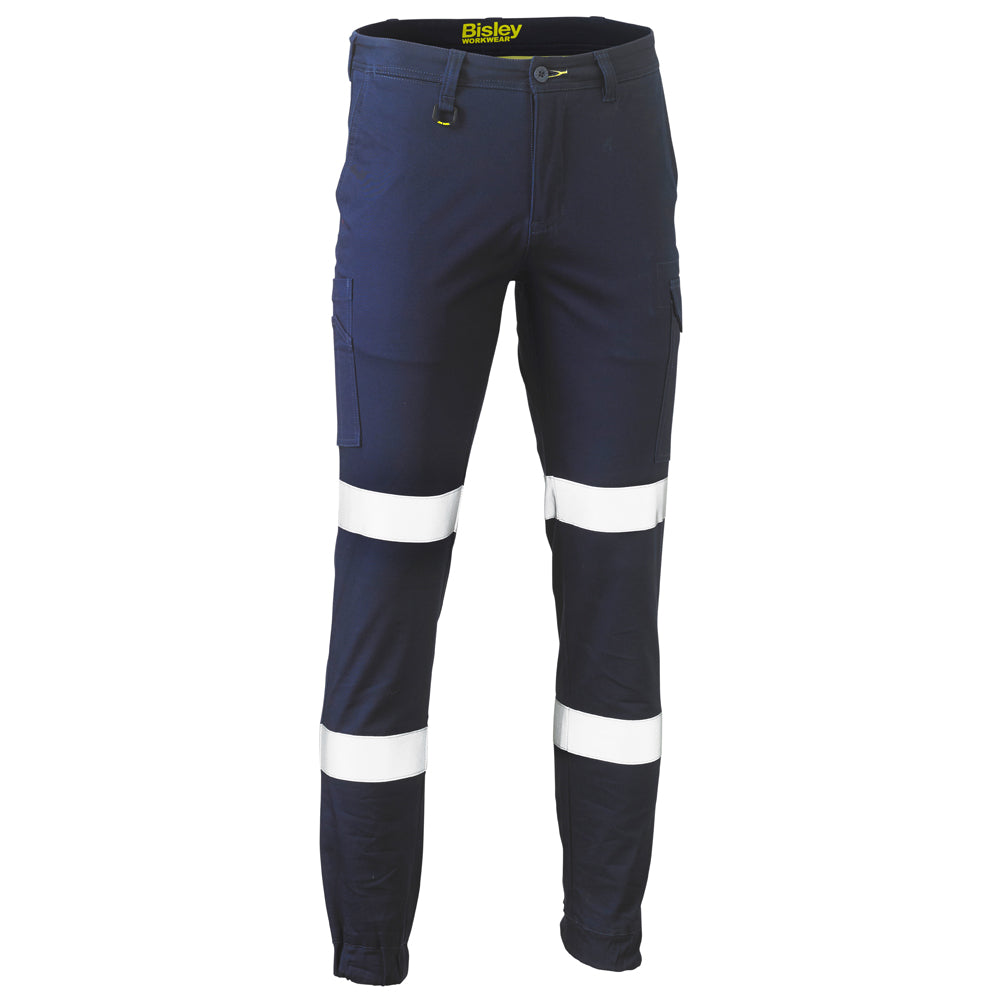 Bisley - Taped Biomotion Stretch Cotton Drill Cargo Cuffed Pants_Navy - BPC6028T