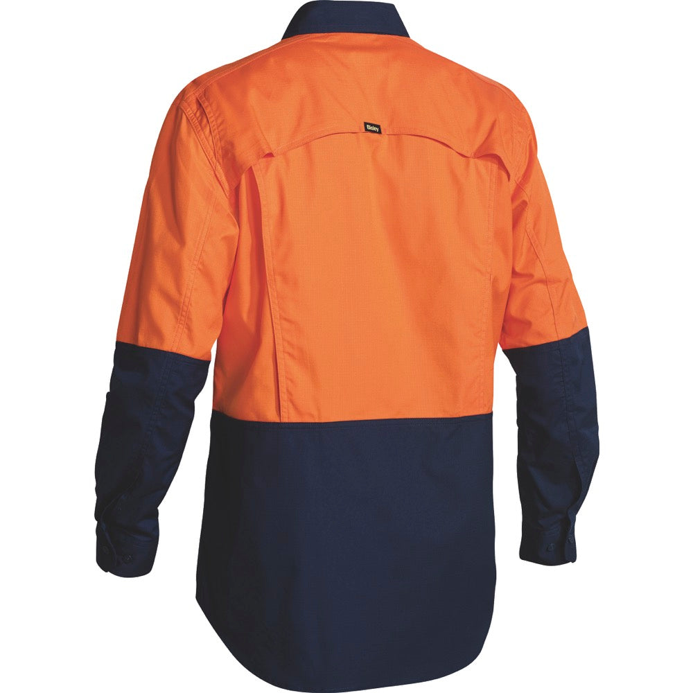 Bisley - X Airflow Hi Vis Ripstop Shirt_Orange/Navy - BS6415