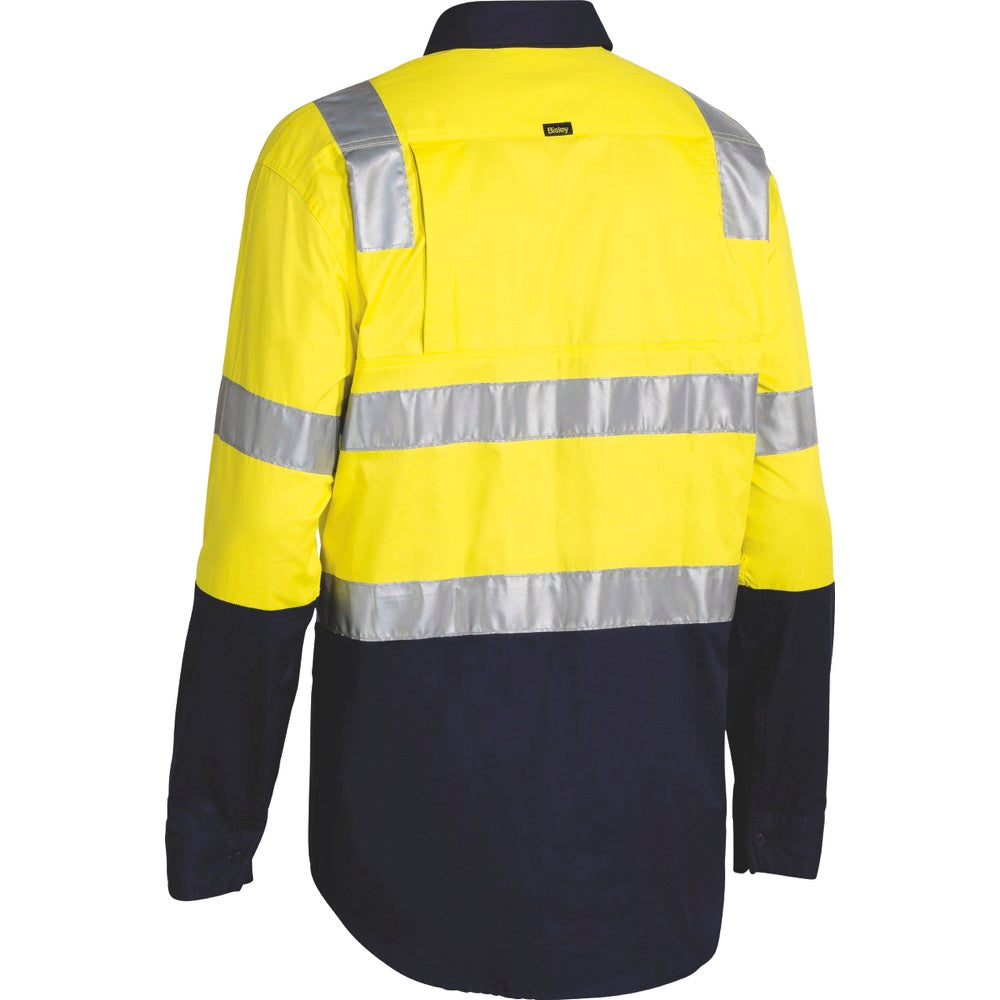 Bisley - Taped Hi Vis Cool Lightweight Shirt with Shoulder Tape_Yellow/Navy - BS6432T