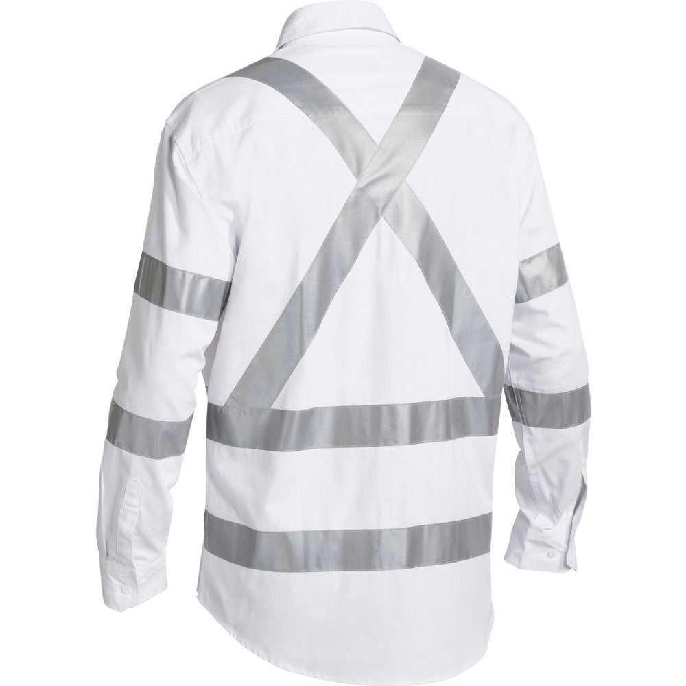 Bisley - Taped Night Cotton Drill Shirt_White - BS6807T