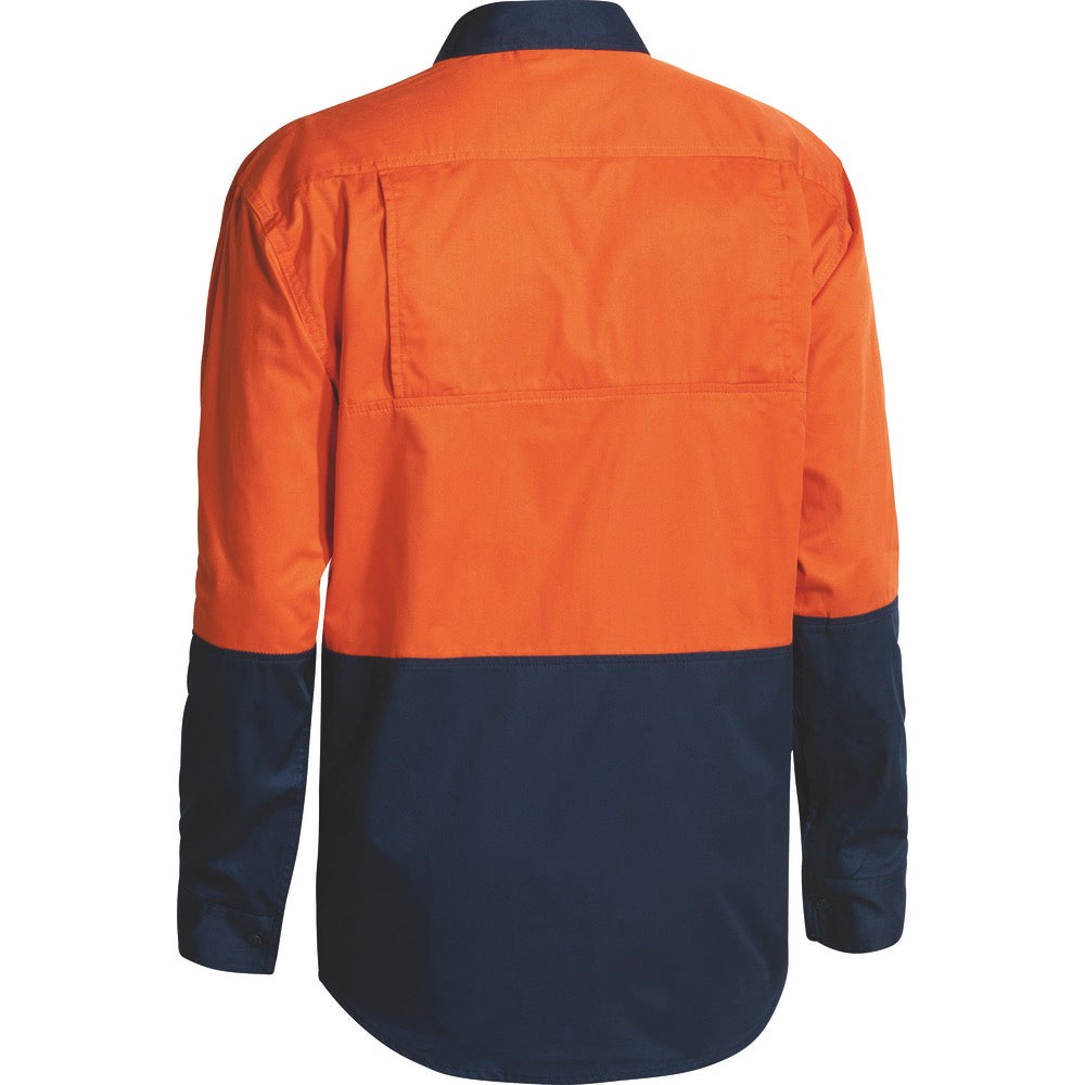 Bisley - Hi Vis Cool Lightweight Drill Shirt_Orange/Navy - BS6895