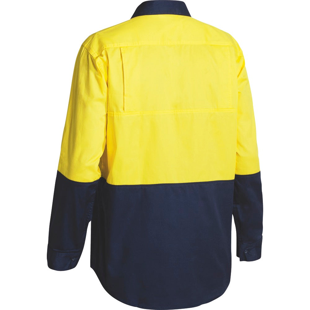 Bisley - Hi Vis Cool Lightweight Drill Shirt_Yellow/Navy - BS6895