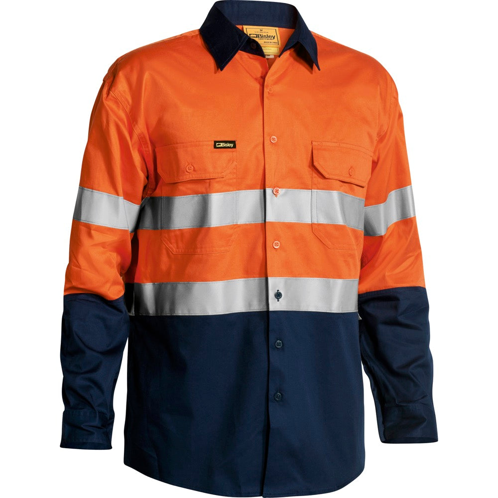 Bisley - Taped Hi Vis Cool Lightweight Shirt_Orange/Navy - BS6896