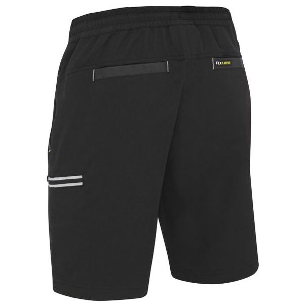 Bisley - Flx & Move 4-Way Stretch Elastic Waist Cargo Short-Black_BSHC1333