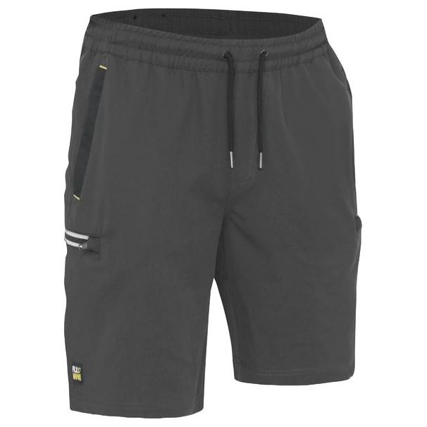 Bisley - Flx & Move 4-Way Stretch Elastic Waist Cargo Short-Charcoal_BSHC1333