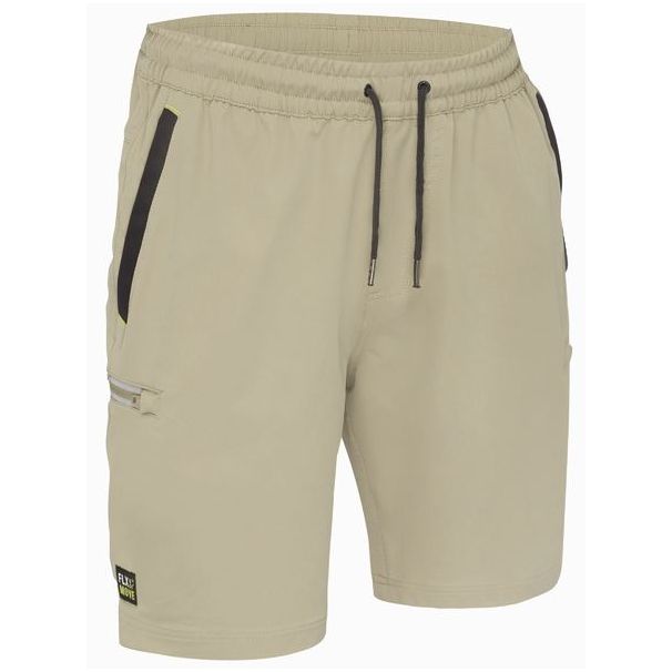 Bisley - Flx & Move 4-Way Stretch Elastic Waist Cargo Short-Stone_BSHC1333