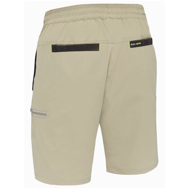 Bisley - Flx & Move 4-Way Stretch Elastic Waist Cargo Short-Stone_BSHC1333