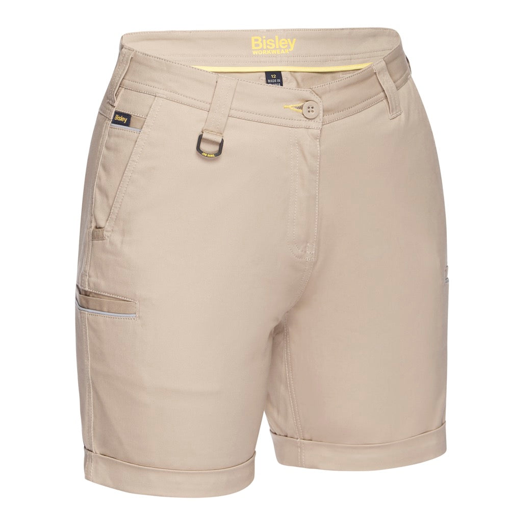 Bisley - Womens Stretch Cotton Short_Stone - BSHL1015