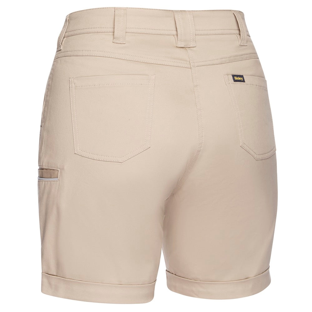 Bisley - Womens Stretch Cotton Short_Stone - BSHL1015