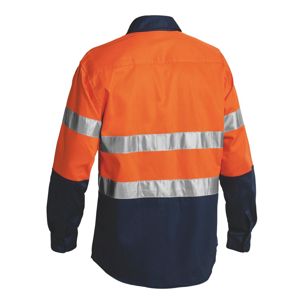 Bisley - Taped Hi Vis Drill Shirt_Orange/Navy - BT6456