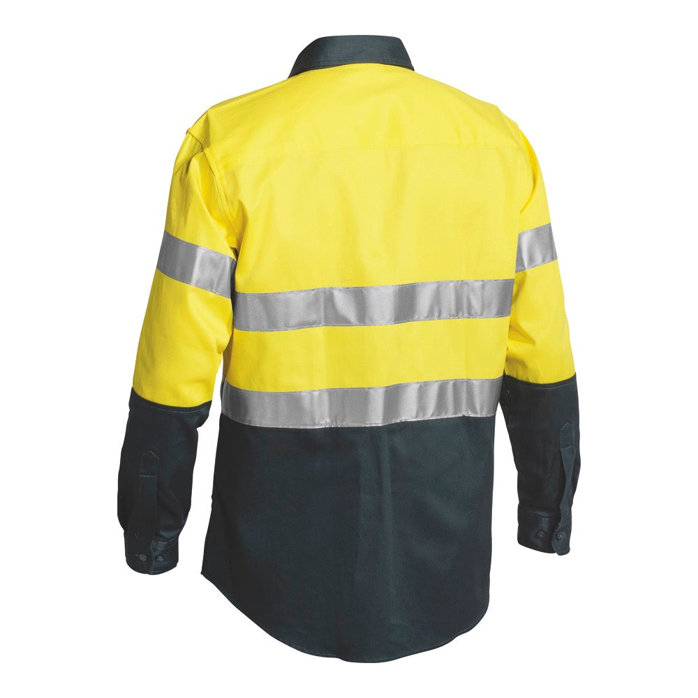 Bisley - Taped Hi Vis Drill Shirt_Yellow/Bottle - BT6456
