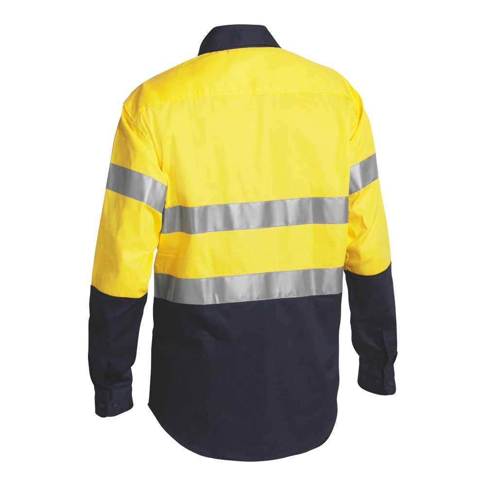 Bisley - Taped Hi Vis Drill Shirt_Yellow/Navy - BT6456
