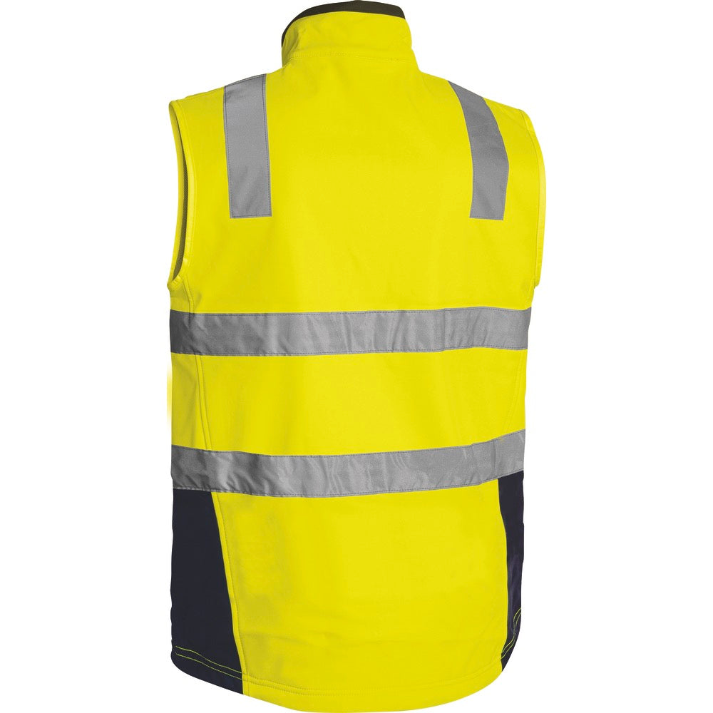 Bisley - Taped Hi Vis Soft Shell Vest_Yellow/Navy - BV0348T