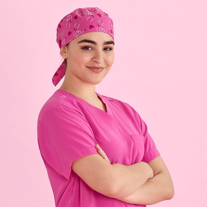 Biz Care - PINK RIBBON U Scrub Cap-Pink_CSC246U