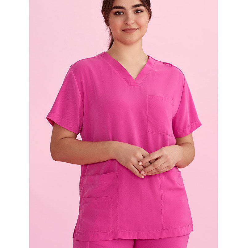 Biz Care - PINK RIBBON U Scrub Top-Pink_CST250US