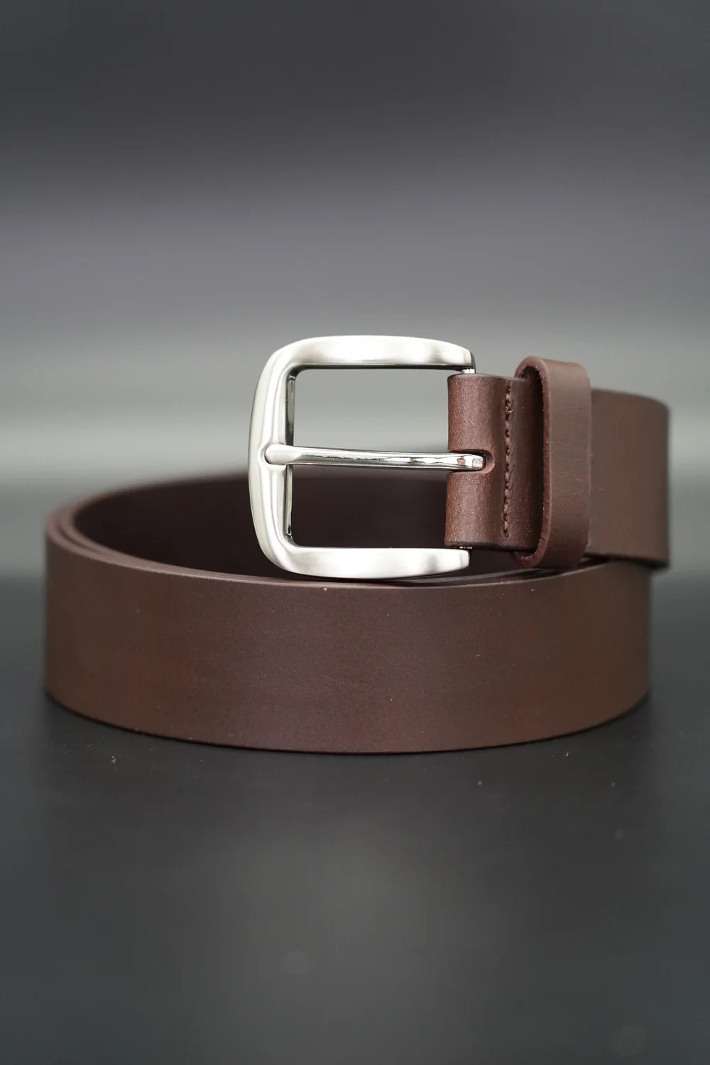 GRVL Belt-Leeton-40mm wide Mens Belt with Buckle_Brown