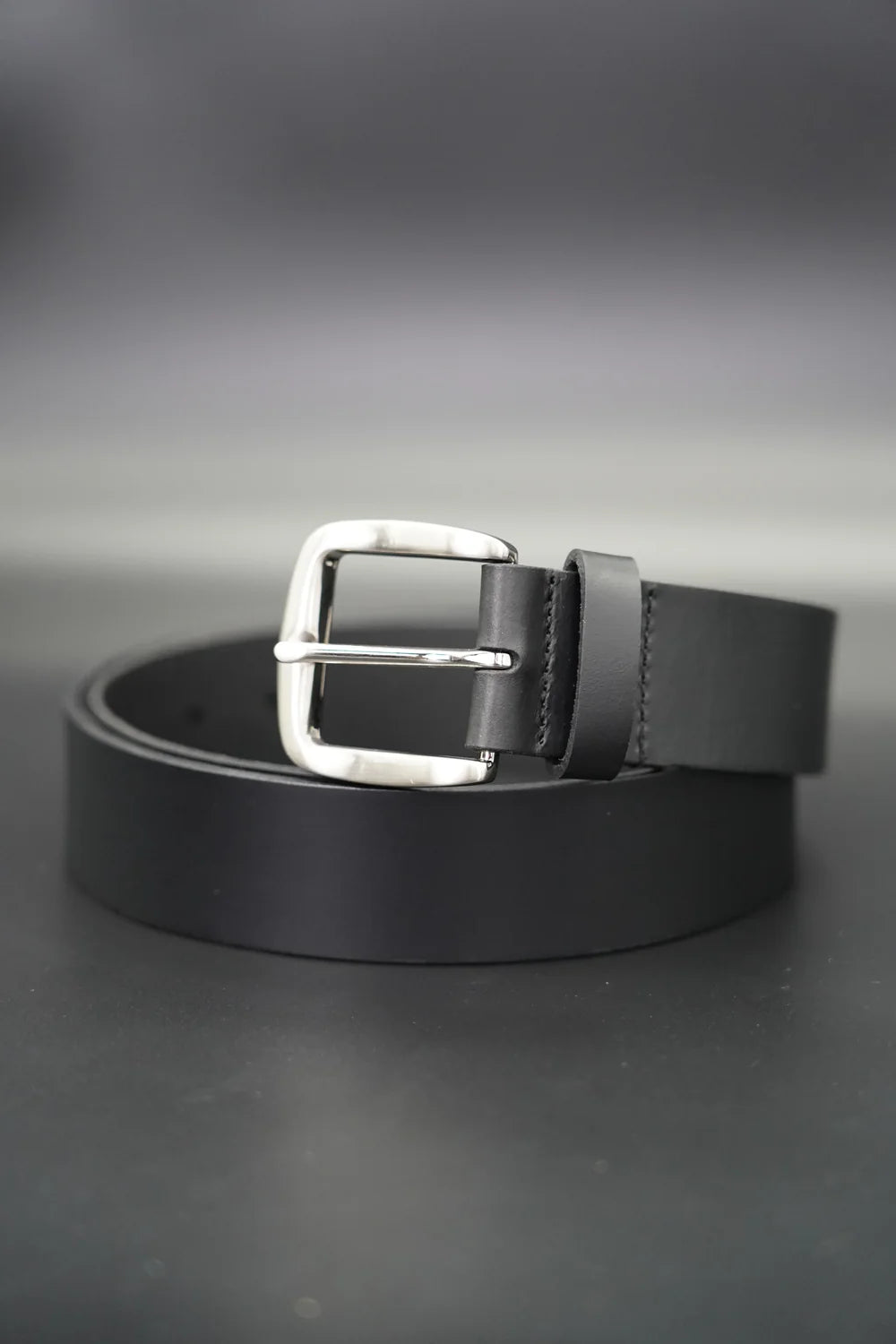 GRVL Belt-Leeton-40mm wide Mens Belt with Buckle_Black
