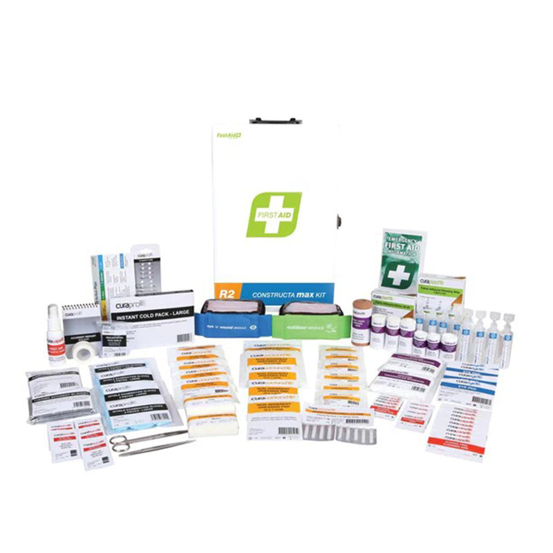 FastAid - First Aid Kit, R2, Constructa Max Kit, Metal Wall Mount - FAR2C10