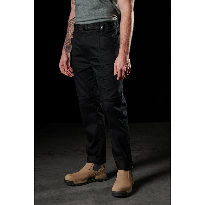 FXD - WP-6 - Elastic Waist Stretch Work Pant with integrated belt_Black