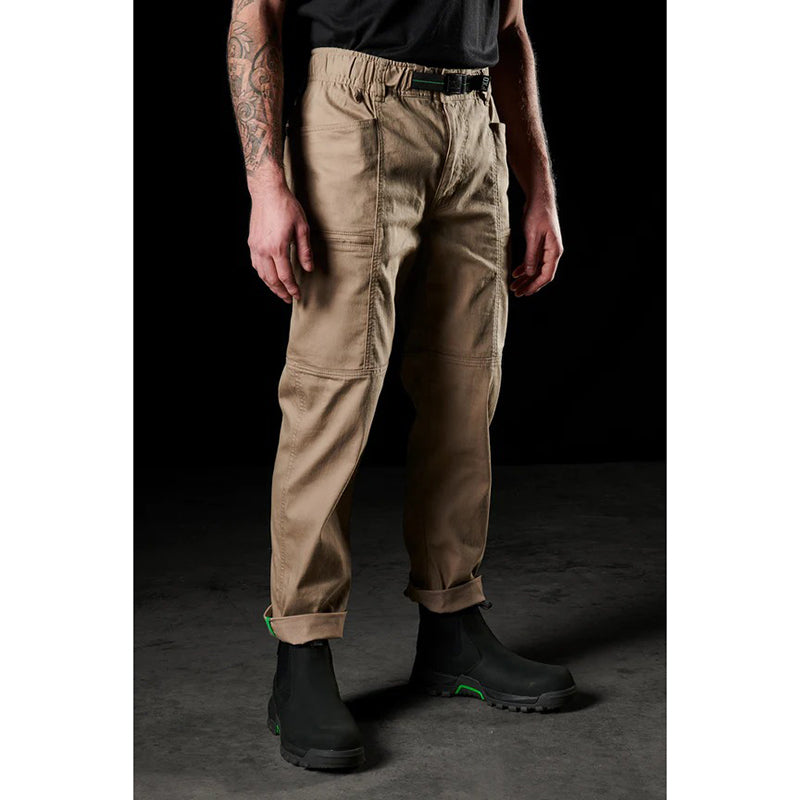 FXD - WP-6 - Elastic Waist Stretch Work Pant with integrated belt_Khaki
