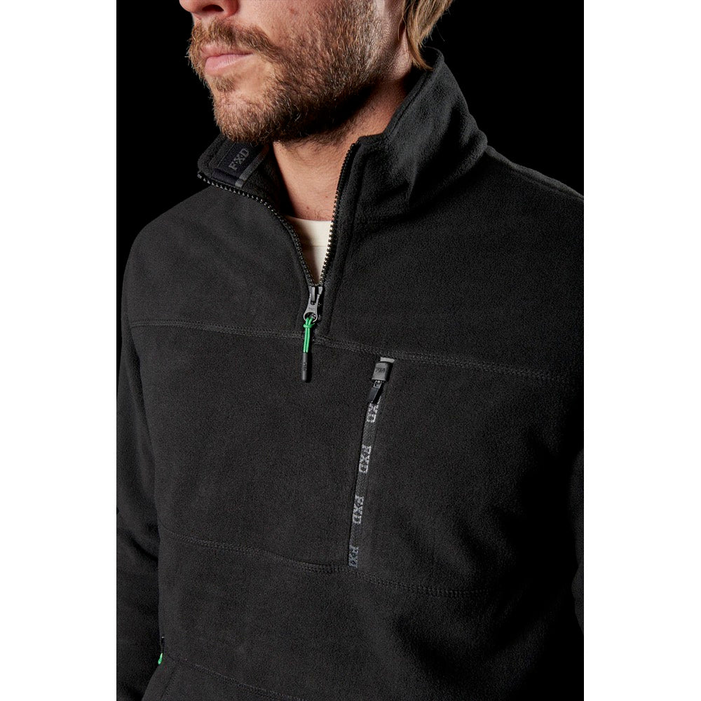 FXD - WF-2 - Bonded Membrane Fleece Quarter Zip_Black
