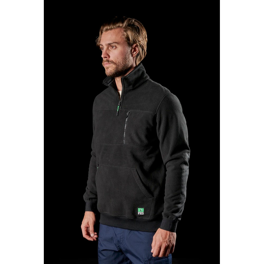 FXD - WF-2 - Bonded Membrane Fleece Quarter Zip_Black