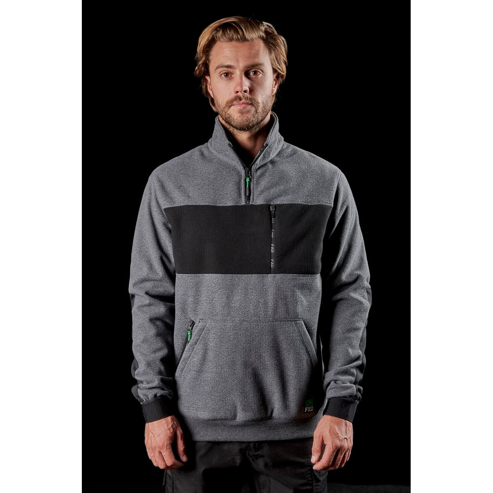 FXD - WF-2 - Bonded Membrane Fleece Quarter Zip_Grey Marle