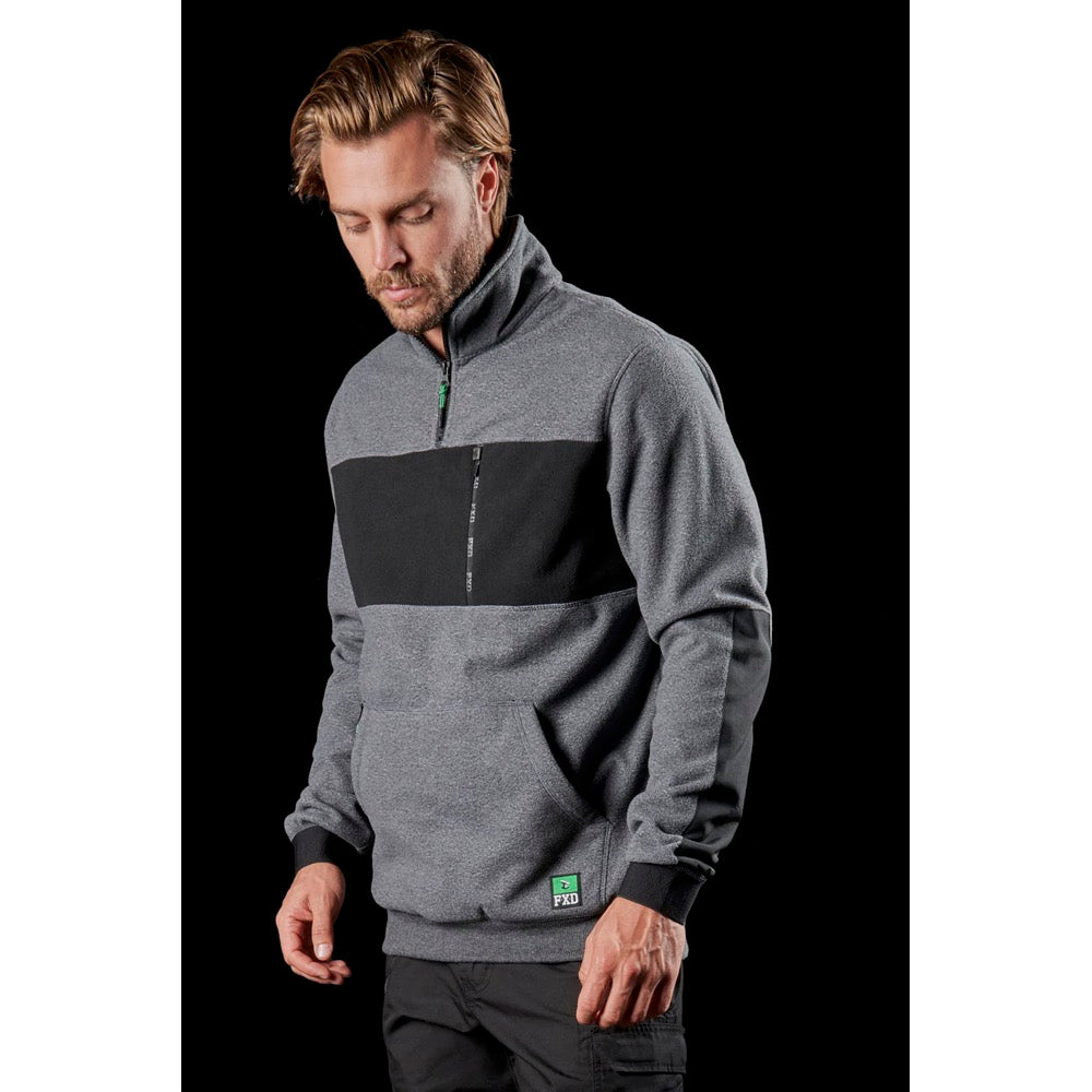 FXD - WF-2 - Bonded Membrane Fleece Quarter Zip_Grey Marle
