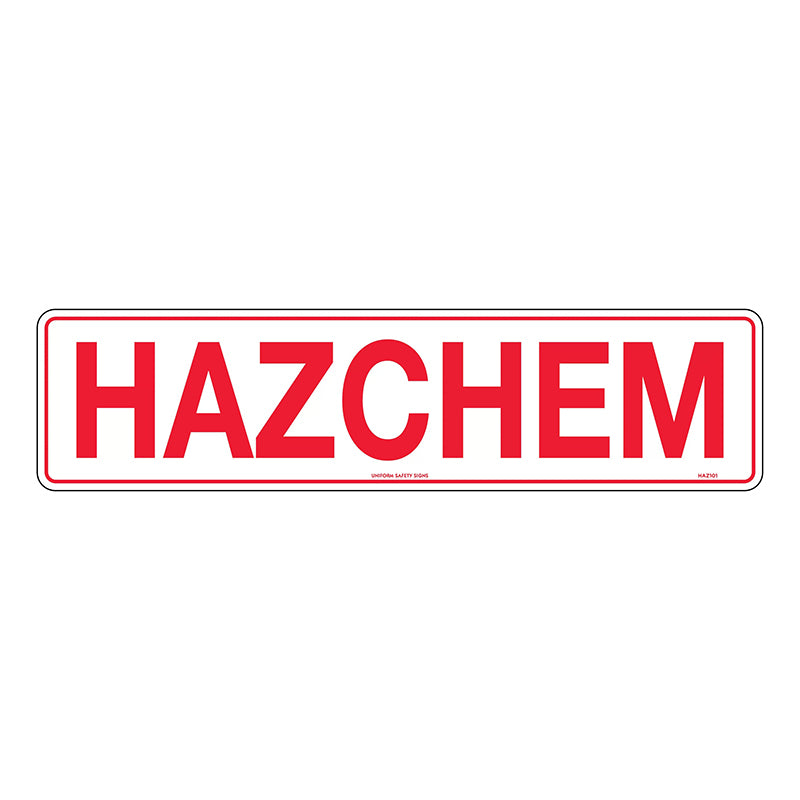 Uniform Safety Signs - 600x150mm - Metal - Hazchem - HAZ101M