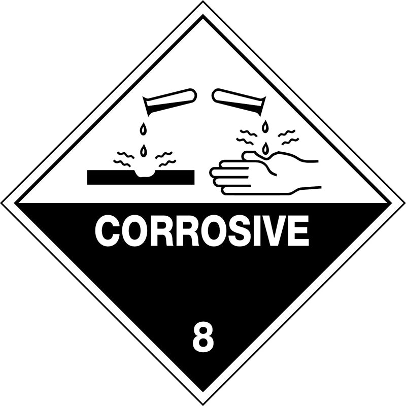 Uniform Safety Signs - 270x270mm - Poly - Corrosive 8 - HLTM108P