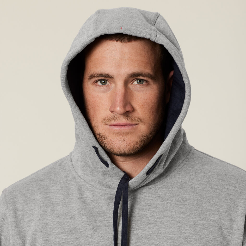 Hard Yakka - PLAIN FLEECE HOODIE_Grey Marle - Y19326