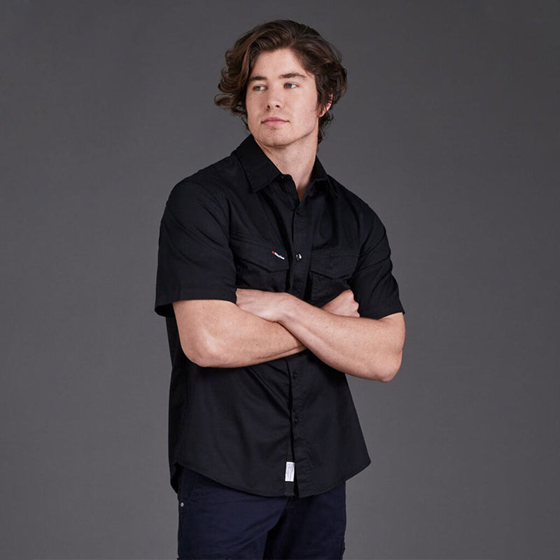 King Gee - TRADIE SLIM SHIRT SS_Black - K14355