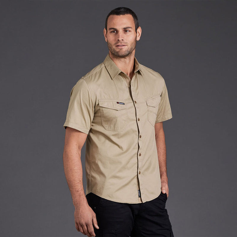 King Gee - TRADIE SLIM SHIRT SS_Khaki - K14355