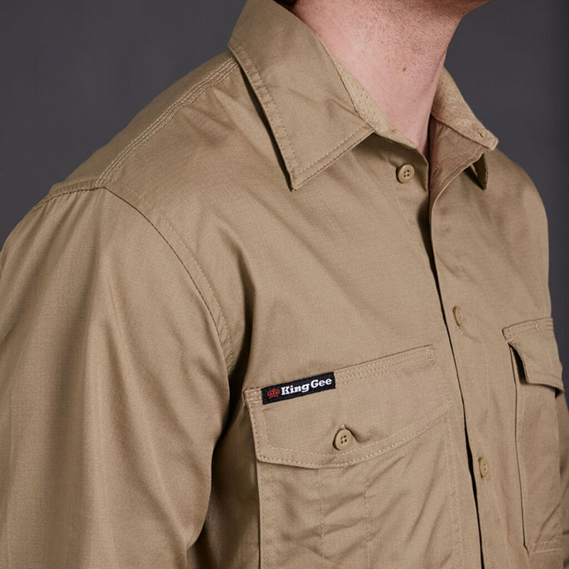 King Gee - WORK COOL 2 LS.SHIRT_Khaki - K14820