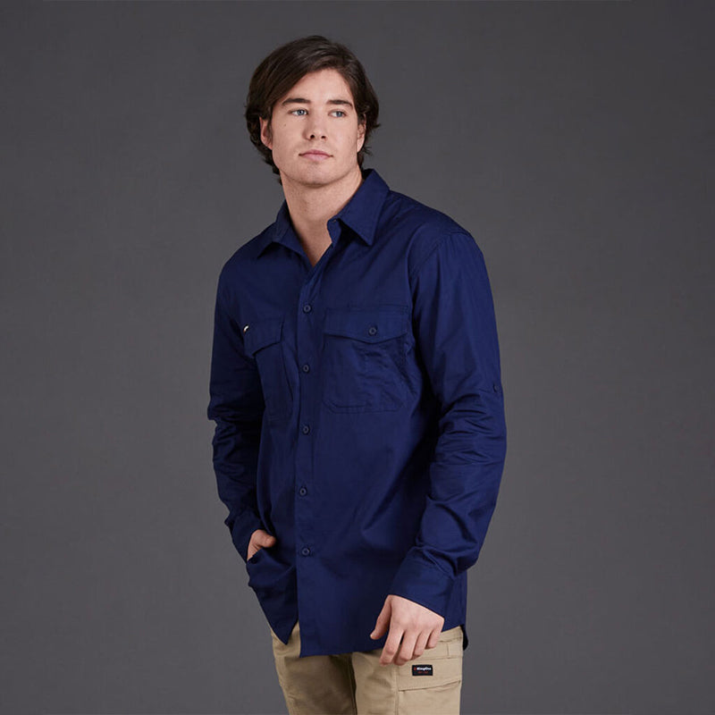King Gee - WORK COOL 2 LS.SHIRT_Navy - K14820