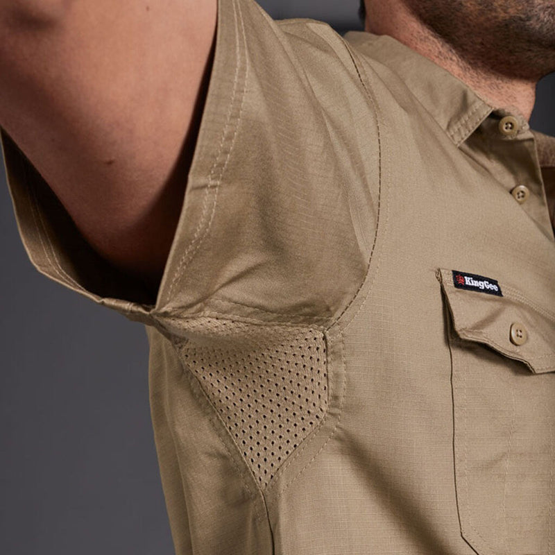 King Gee - WORKCOOL 2 SS SHIRT_Khaki - K14825