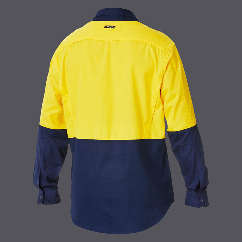 King Gee - WC2 LS SPL SHIRT_Yellow/Navy - K54870