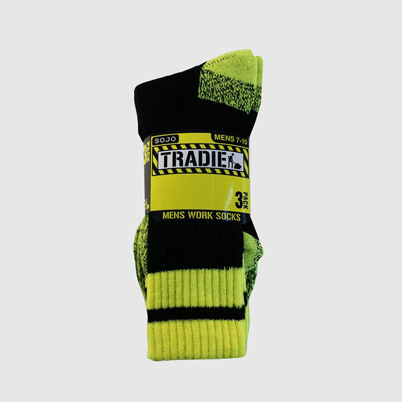 Tradie Mens 3pk Acrylic Crew Sock