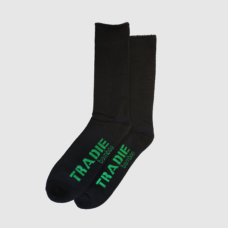 Tradie Mens 2pk Bamboo Sock_Black - M22559SJ -Black