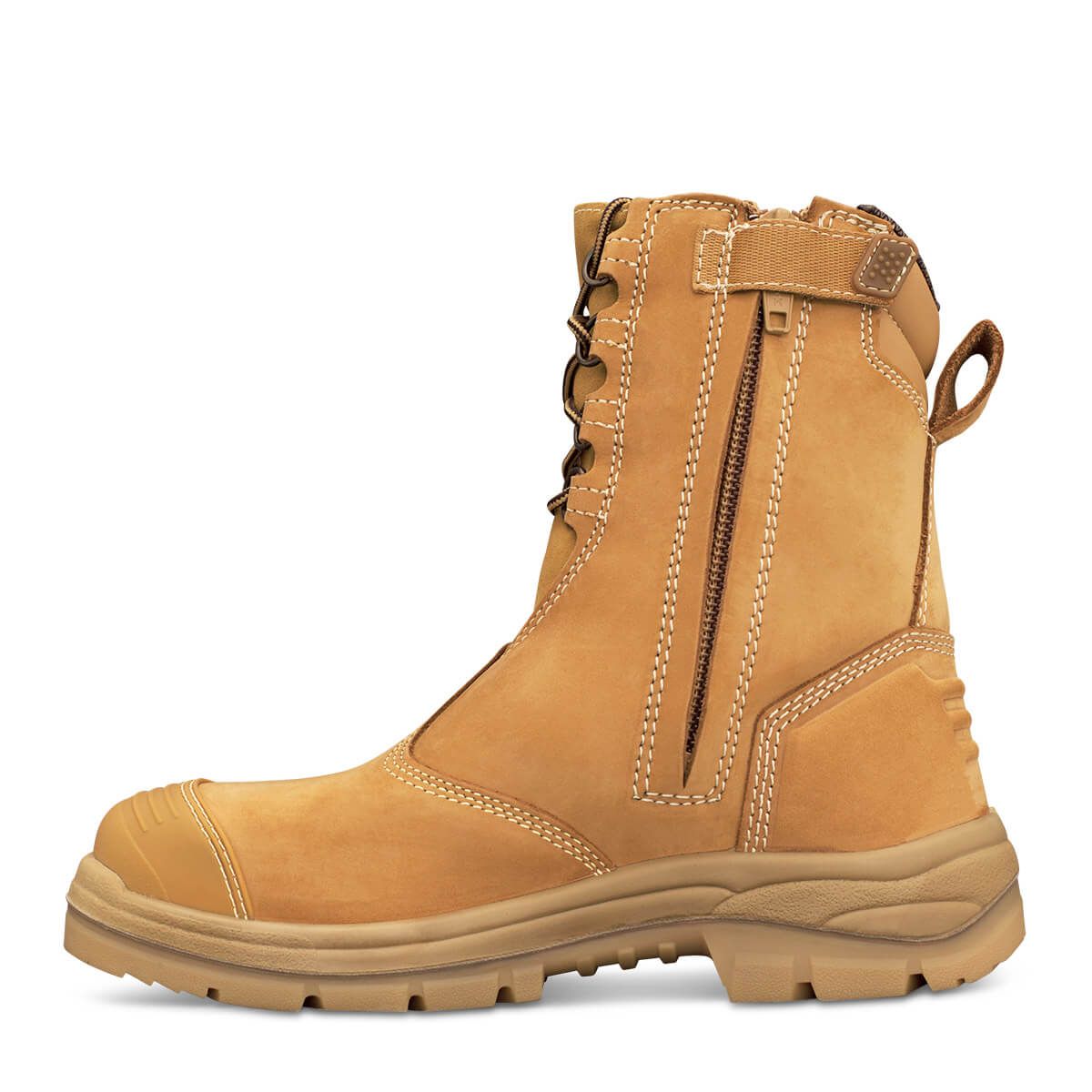 Oliver - Lace Up Zip Side Boot Wheat Scuff - 55385