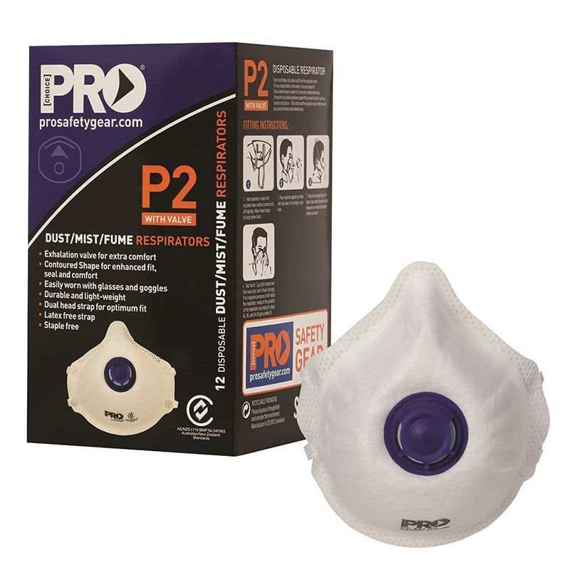 PRO CHOICE - P2 RESPIRATOR WITH VALVE (12/BOX) - PC321