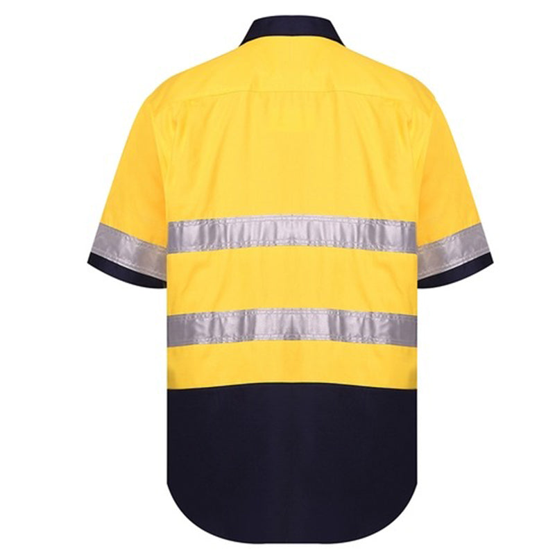 Ritemate - Vented Open Front L/W S/S 3M Tape Yellow/Navy - RM107V2RS