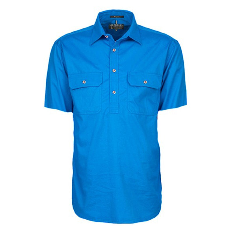 Ritemate - Mens Pilbara Closed Front S/S Shirt Light Blue - RM200CFS