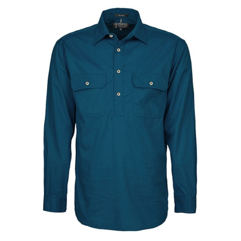 Ritemate - Mens Pilbara Closed Front L/S Shirt Diesel - RM200CF