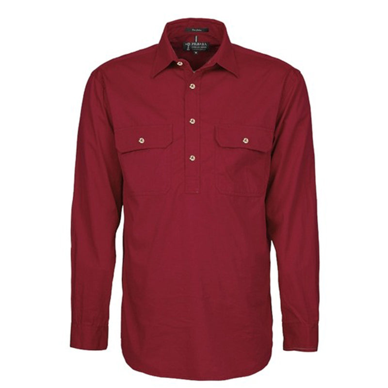 Ritemate - Mens Pilbara Closed Front L/S Shirt Ochre - RM200CF