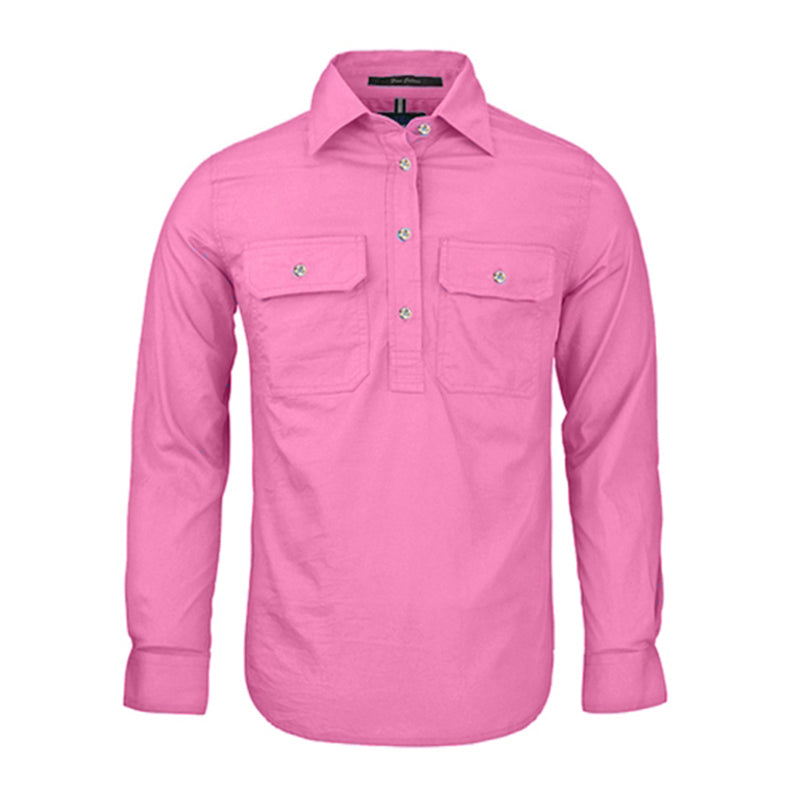 Ritemate - Womens Pilbara Closed Front L/S Shirt Blush - RM300CF
